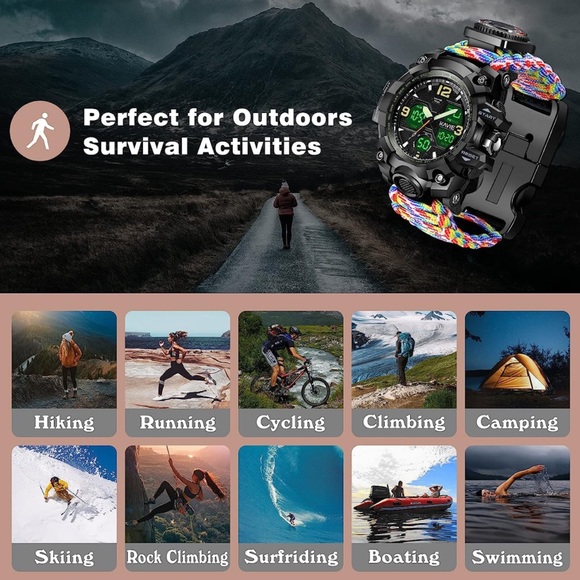 - 23-in-1 Survival Military Digital Watch, Mens Tactical Multi-Functiona…*…*NEW* - Picture 7 of 7